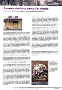 Journal du Conseil du quartier Belleville Paris 20ème